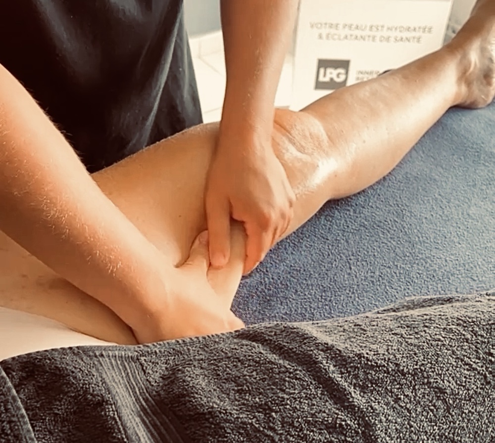 massage huile jambe